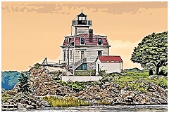 Pomham Rocks Lighthouse - Digital Painting